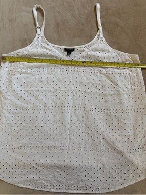 torrid ivory Eyelet Spaghetti Strap flowy tank no liner. GUC